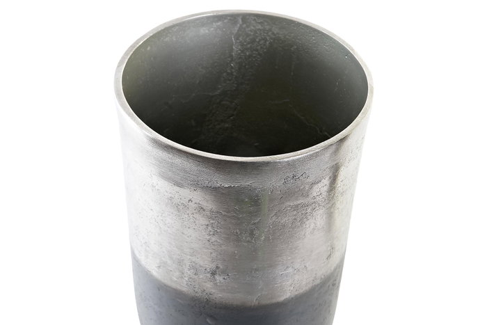 DKD Home Decor Jarrón Moderno Dorado Plateado Aluminio 15 x 33 x 15 cm (2 Unidades)