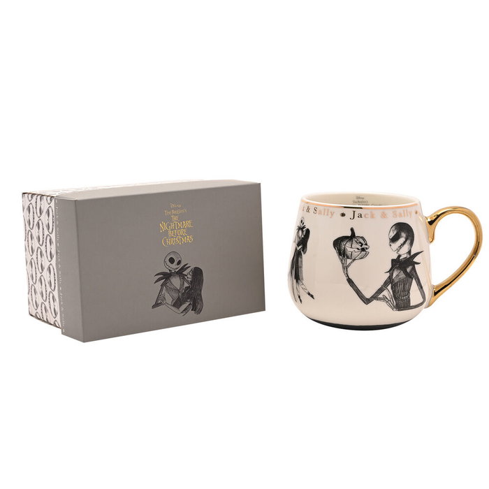 WIDDOP & CO Taza Pesadilla Antes de Navidad Disney en porcelana china con detalles dorados