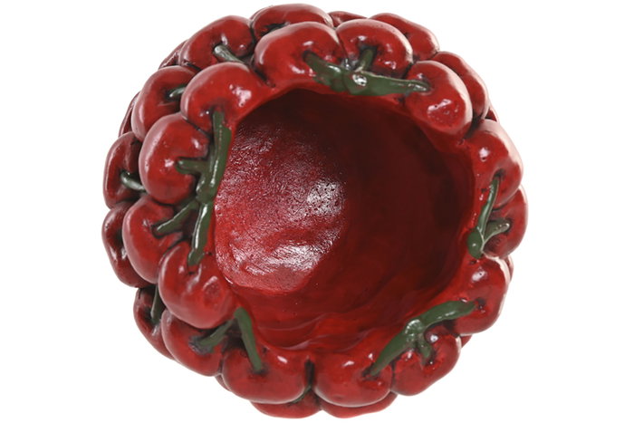 DKD Home Decor Jarrón de Cemento Cerezas Rojo