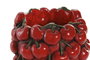 DKD Home Decor Jarrón de Cemento Cerezas Rojo