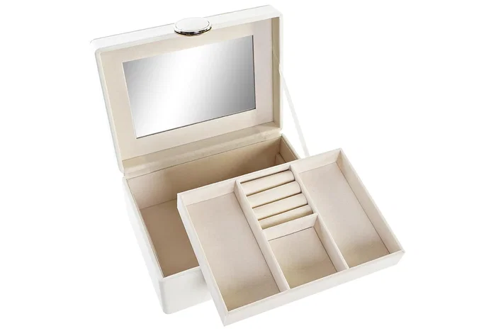 DKD Home Decor Joyero Glam Marfil 17 x 13 x 8.5 cm