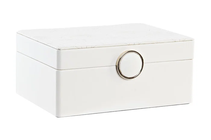 DKD Home Decor Joyero Glam Marfil 17 x 13 x 8.5 cm