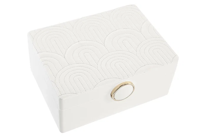 DKD Home Decor Joyero Glam Marfil 17 x 13 x 8.5 cm