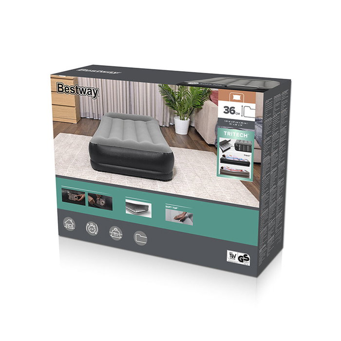 Bestway Cama Hinchable Individual con Bomba Eléctrica Integrada