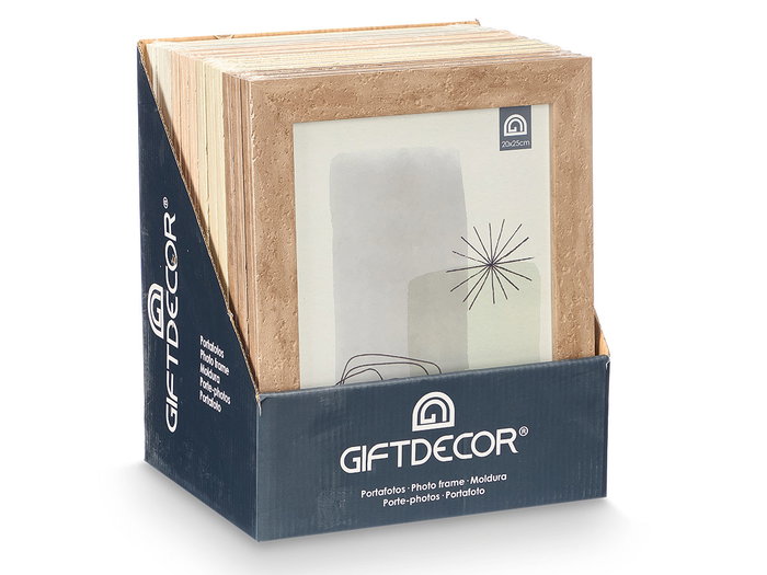 Giftdecor Portafoto Efecto Piedra 25x30 cm Surtido Beige Blanco Crema Marron (Set de 24)
