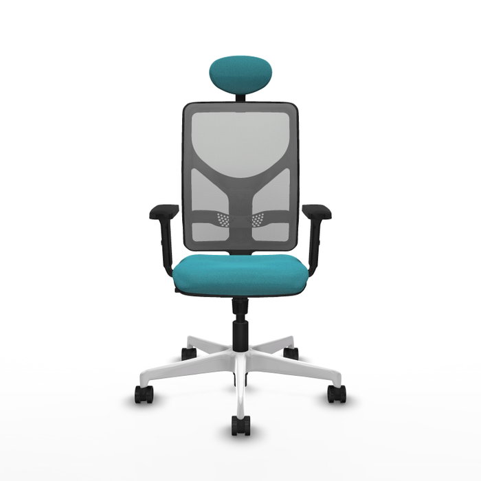 PIQUERAS Y CRESPO Silla de oficina Motilla con mecanismo Sincro, Tela Turquesa y Malla Gris PIQUERAS Y CRESPO Silla de oficina Motilla con mecanismo Sincro, Tela Turquesa y Malla Gris