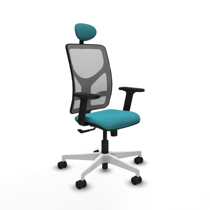 PIQUERAS Y CRESPO Silla de oficina Motilla con mecanismo Sincro, Tela Turquesa y Malla Gris PIQUERAS Y CRESPO Silla de oficina Motilla con mecanismo Sincro, Tela Turquesa y Malla Gris