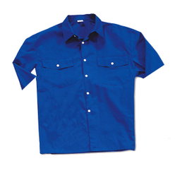 FINSTOCK Camisa de manga corta en tejido tergal azul talla 45/46