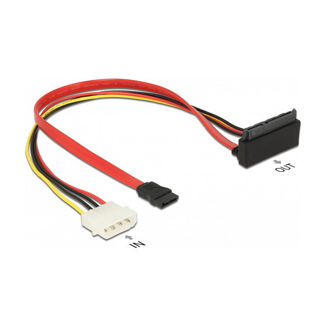 DeLOCK 85514 Cable SATA 6 Gb/s con Molex 4 pin a SATA 22 pin y 7 pin de 30 cm DeLOCK 85514 Cable SATA 6 Gb/s con Molex 4 pin a SATA 22 pin y 7 pin de 30 cm
