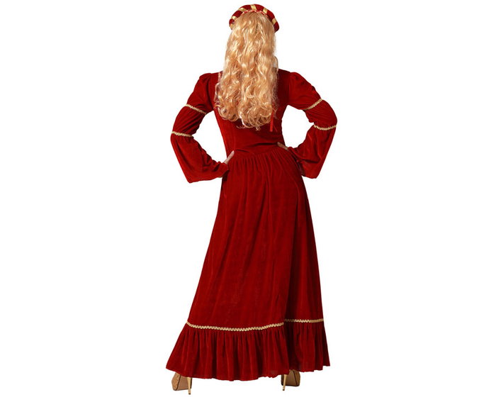 Disfraz de Reina Medieval Rojo con Vestido y Diadema para Mujer Adulta XL