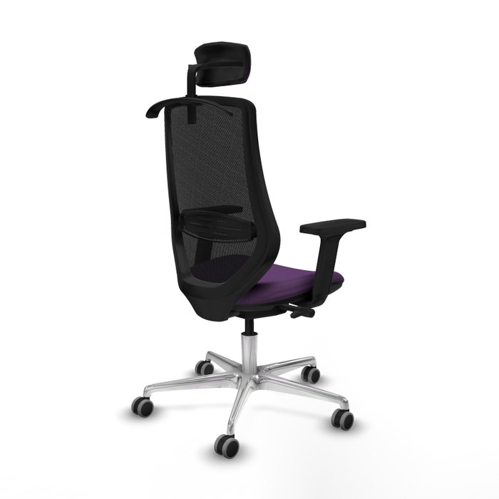 PIQUERAS Y CRESPO Silla de oficina Mardos con mecanismo Sincro/Traslack, Morado y Negro