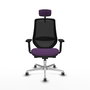 PIQUERAS Y CRESPO Silla de oficina Mardos con mecanismo Sincro/Traslack, Morado y Negro