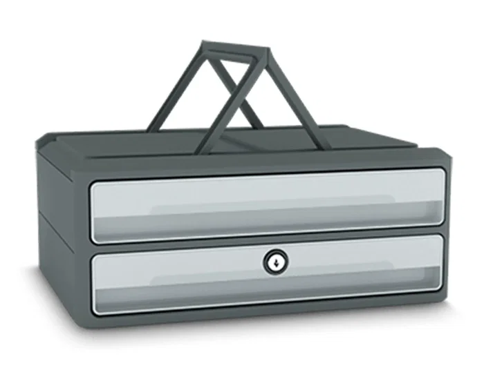 Cep Fichero Cajones Sobremesa Moov Up Reciclado 80% 2 Cajones Color Gris Plástico