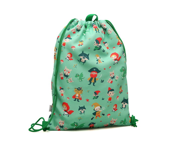 KioKids Bolsa de Almuerzo Verde Guardería Colegio Vuelta al Cole 5 Litros 65% Algodón 35% Poliéster