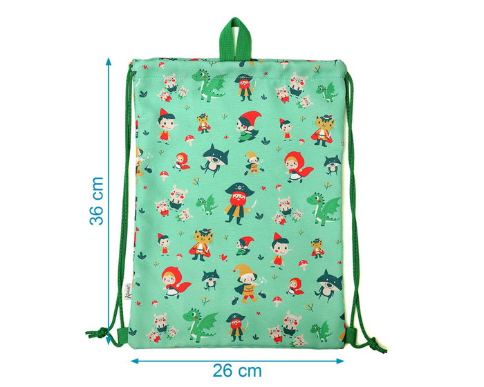 KioKids Bolsa de Almuerzo Verde Guardería Colegio Vuelta al Cole 5 Litros 65% Algodón 35% Poliéster