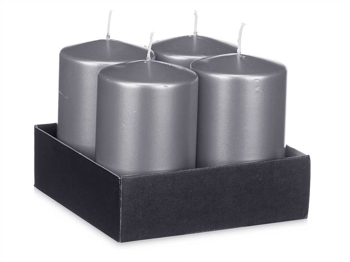 Acorde Vela Taco Plata Ancha 15 cm, 9x9x15 cm, Cera (Set de 12)