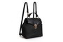 Lucky Bees 1214 Mochila de piel de polivinilo, Negro, 20x10x23 cm