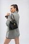 Lucky Bees 1214 Mochila de piel de polivinilo, Negro, 20x10x23 cm