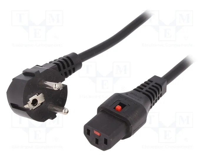 IEC LOCK Cable de alimentación H05VV-F 5m con bloqueo IEC C13 IEC LOCK Cable de alimentación H05VV-F 5m con bloqueo IEC C13