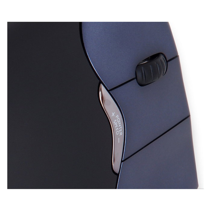 Evoluent Ratón Vertical Inalámbrico BakkerElkhuizen4, Mano Derecha, Laser, 2600 DPI, Negro Azul