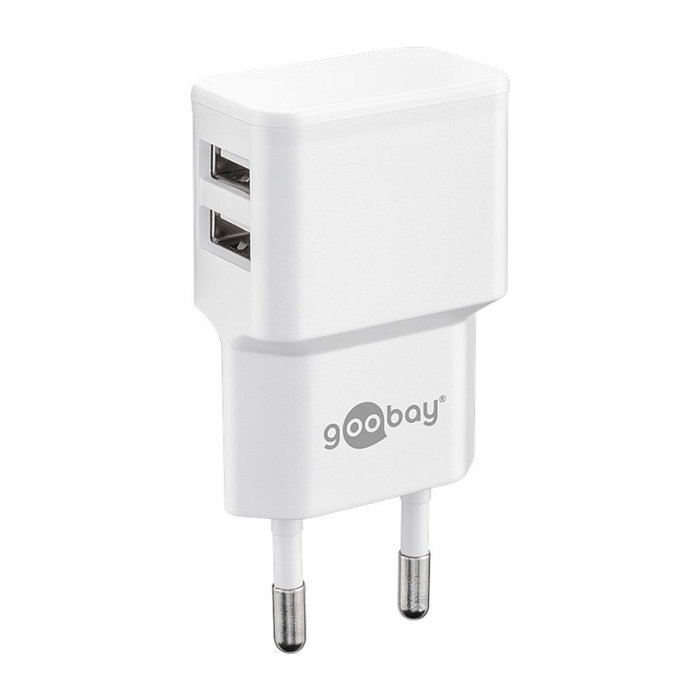 Goobay USB-C Dual Ladeset 2,4 A blanco
