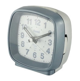 SAMI Despertador Mediano Cuadrado Silencioso con Luz LED Azul - Azul