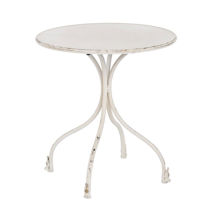 Ixia Mesa Auxiliar Crema de Hierro 70 x 70 x 75 cm Ixia Mesa Auxiliar Crema de Hierro 70 x 70 x 75 cm