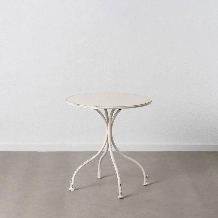 Ixia Mesa Auxiliar Crema de Hierro 70 x 70 x 75 cm Ixia Mesa Auxiliar Crema de Hierro 70 x 70 x 75 cm