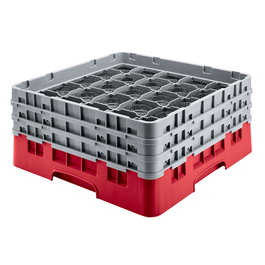 CAMBRO Cesta de lavado 36 comp. 2 alturas Rojo