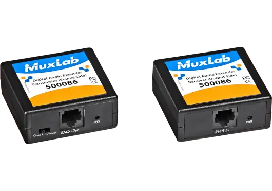 MUXLAB Kit Transmisor-Receptor de Audio Digital (Cat.5) Extensión de Señal hasta 150m