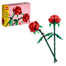 LEGO Rosas Lego Flowers 40460 Set de Flores para Construir, 2 Flores Rojas, Hojas Verdes, Tallos Ajustables, Regalo para San Valentín o Día de la Madre, +8 Años