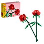 LEGO Rosas Lego Flowers 40460 Set de Flores para Construir, 2 Flores Rojas, Hojas Verdes, Tallos Ajustables, Regalo para San Valentín o Día de la Madre, +8 Años