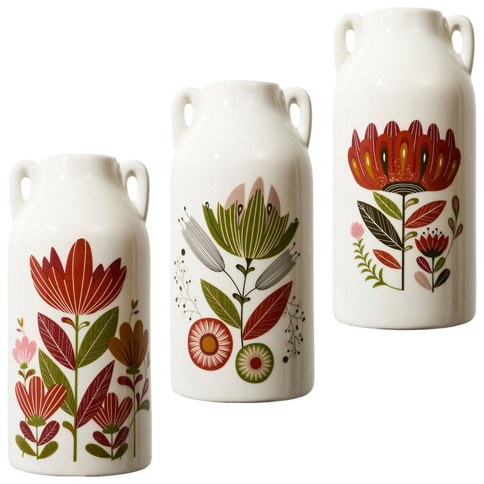 Home Deco Factory Jarrón Heritage Floral