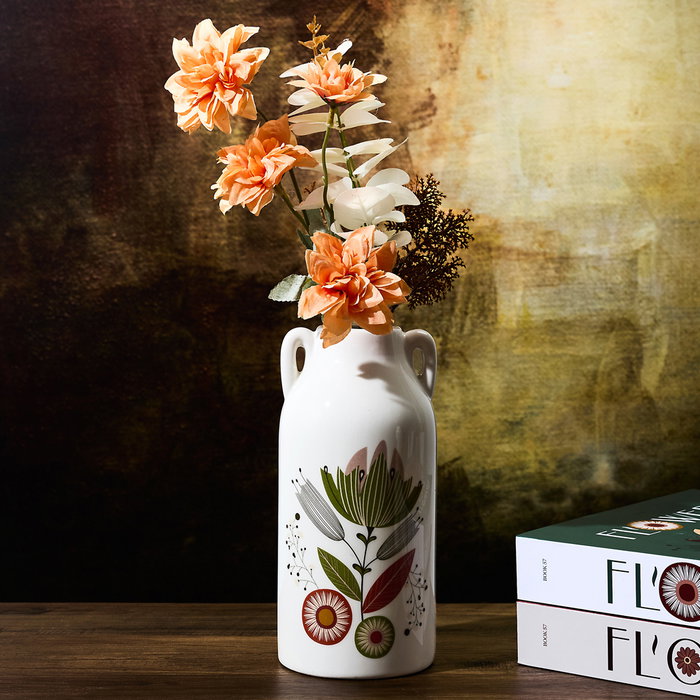Home Deco Factory Jarrón Heritage Floral