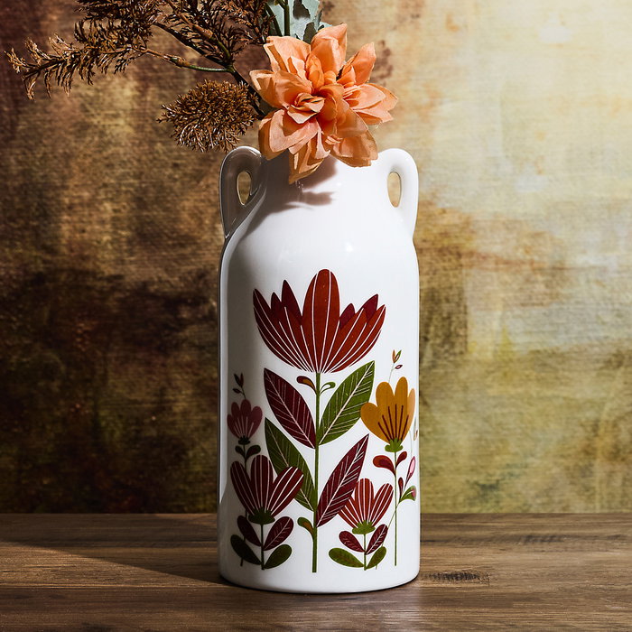 Home Deco Factory Jarrón Heritage Floral