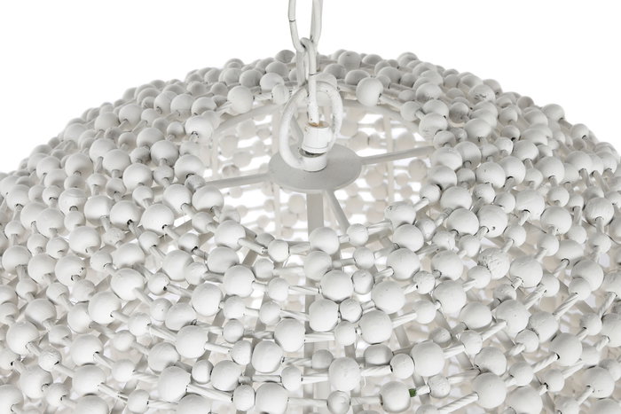 DKD Home Decor Lámpara de Techo de Hierro y Madera Blanca 58x58x71 cm DKD Home Decor Lámpara de Techo de Hierro y Madera Blanca 58x58x71 cm