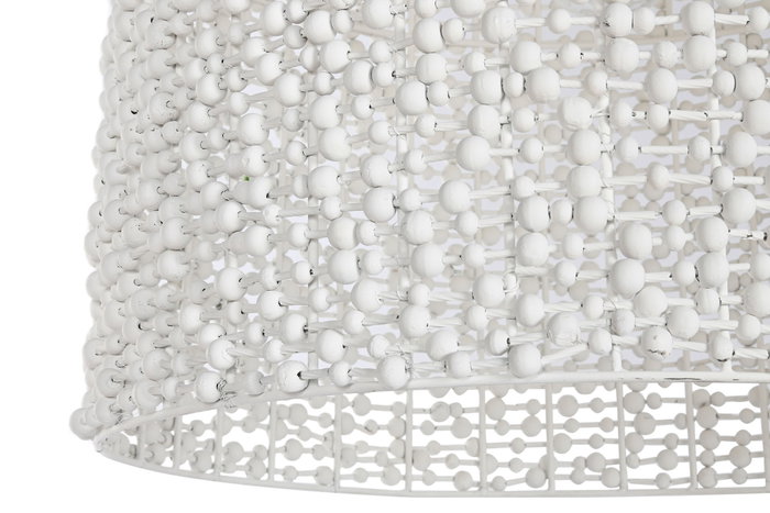 DKD Home Decor Lámpara de Techo de Hierro y Madera Blanca 58x58x71 cm DKD Home Decor Lámpara de Techo de Hierro y Madera Blanca 58x58x71 cm
