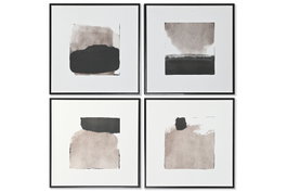 DKD Home Decor Set de 4 Cuadros Abstractos en Lienzo 59,5x59,5 cm