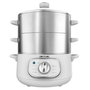 Cecotec Vaporera eléctrica SteelPot 1300W, 3 recipientes inox, apagado automático, blanca