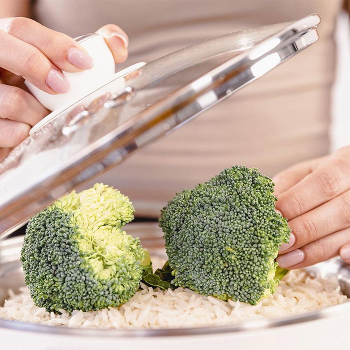 Cecotec Vaporera eléctrica SteelPot 1300W, 3 recipientes inox, apagado automático, blanca