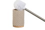 DKD Home Decor Escobillero de Resina y Bambú Beige y Plateado 9x9x37 cm