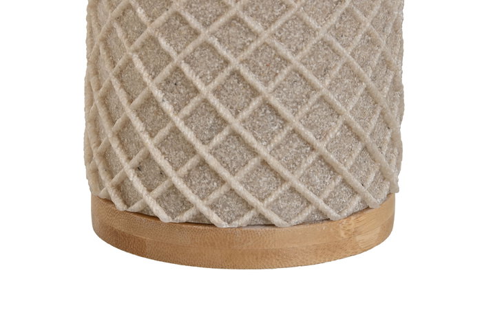 DKD Home Decor Escobillero de Resina y Bambú Beige y Plateado 9x9x37 cm DKD Home Decor Escobillero de Resina y Bambú Beige y Plateado 9x9x37 cm
