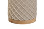 DKD Home Decor Escobillero de Resina y Bambú Beige y Plateado 9x9x37 cm