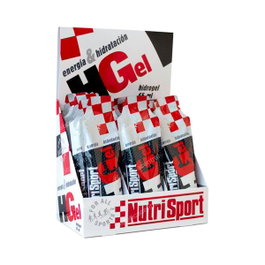 NUTRISPORT Hgel Sabor Limón Sin Cafeína, Gel Energético Hidratante con Aminoácidos y Vitaminas, Caja 18 Unidades