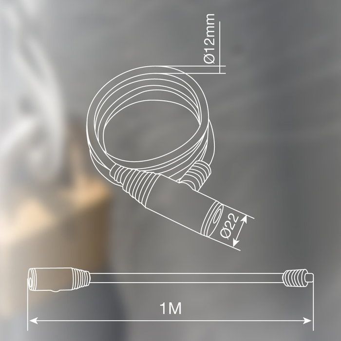 Hantums Candado bicicleta 12mm x 1M