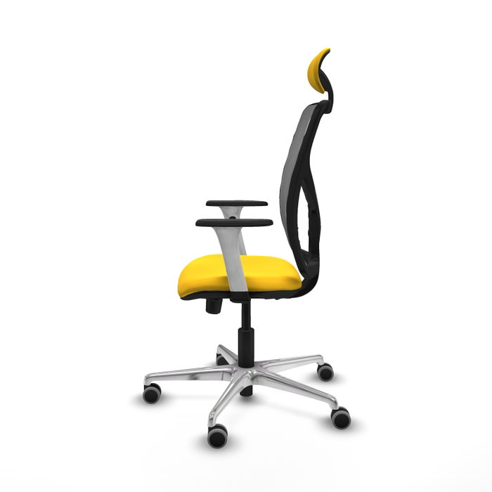 PIQUERAS Y CRESPO Silla de oficina Motilla con mecanismo Sincro/Traslack, Amarillo y Gris