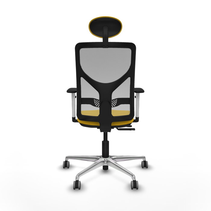 PIQUERAS Y CRESPO Silla de oficina Motilla con mecanismo Sincro/Traslack, Amarillo y Gris