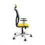 PIQUERAS Y CRESPO Silla de oficina Motilla con mecanismo Sincro/Traslack, Amarillo y Gris