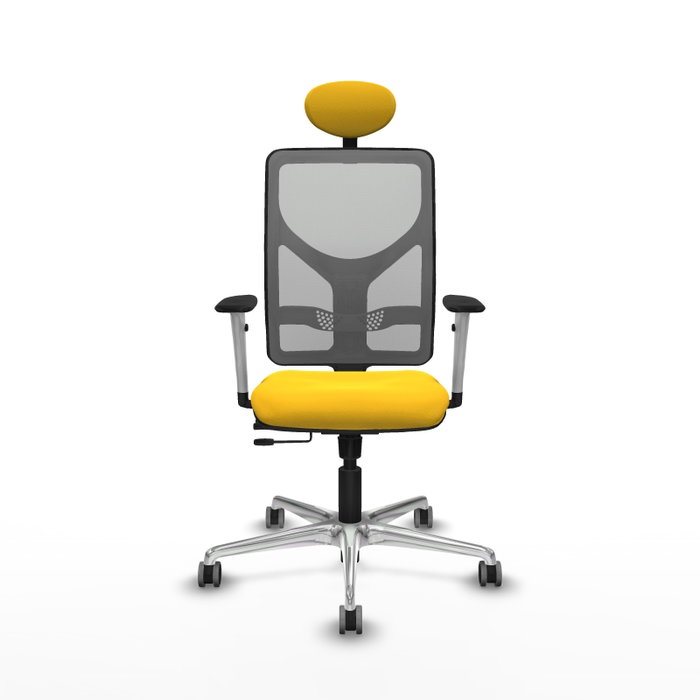 PIQUERAS Y CRESPO Silla de oficina Motilla con mecanismo Sincro/Traslack, Amarillo y Gris
