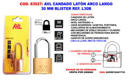 AVL Candado de Latón Finstock 30 mm L30B
